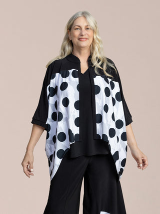 Sympli Serena Shirt Blocked Print, Black/Spot On - Statement Boutique