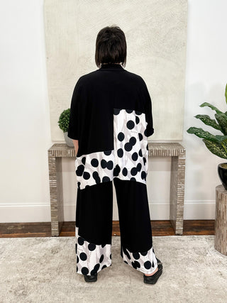 Sympli Serena Shirt Blocked Print, Black/Spot On - Statement Boutique