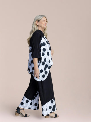 Sympli Serena Shirt Blocked Print, Black/Spot On - Statement Boutique