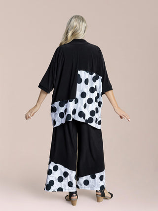 Sympli Serena Shirt Blocked Print, Black/Spot On - Statement Boutique
