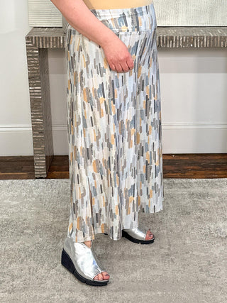 Sympli Side Slit Wide Capri Print, Riverstone - Statement Boutique