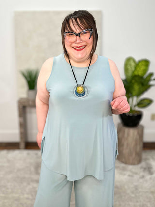 Sympli Sleeveless Go To Classic T Relax, Stone Blue - Statement Boutique