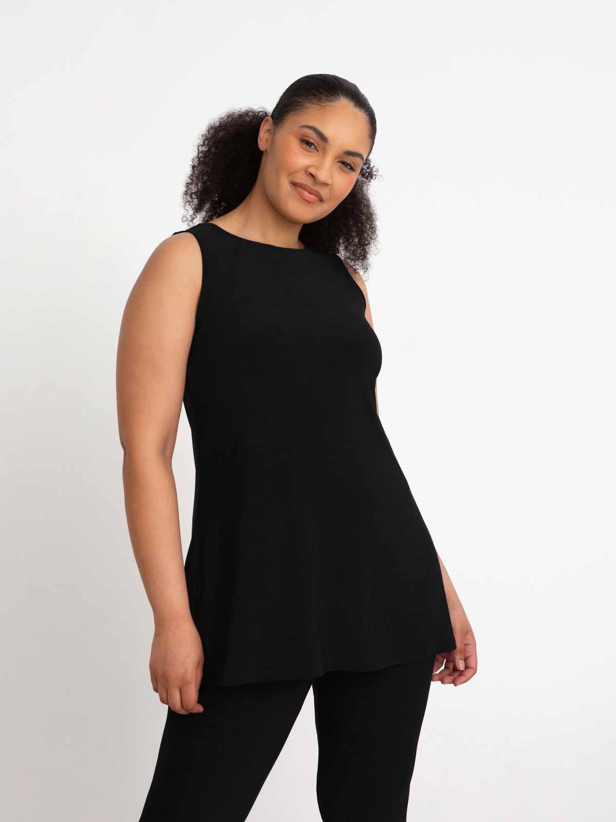 Sympli Sleeveless Nu Ideal Tunic, Black - Statement Boutique