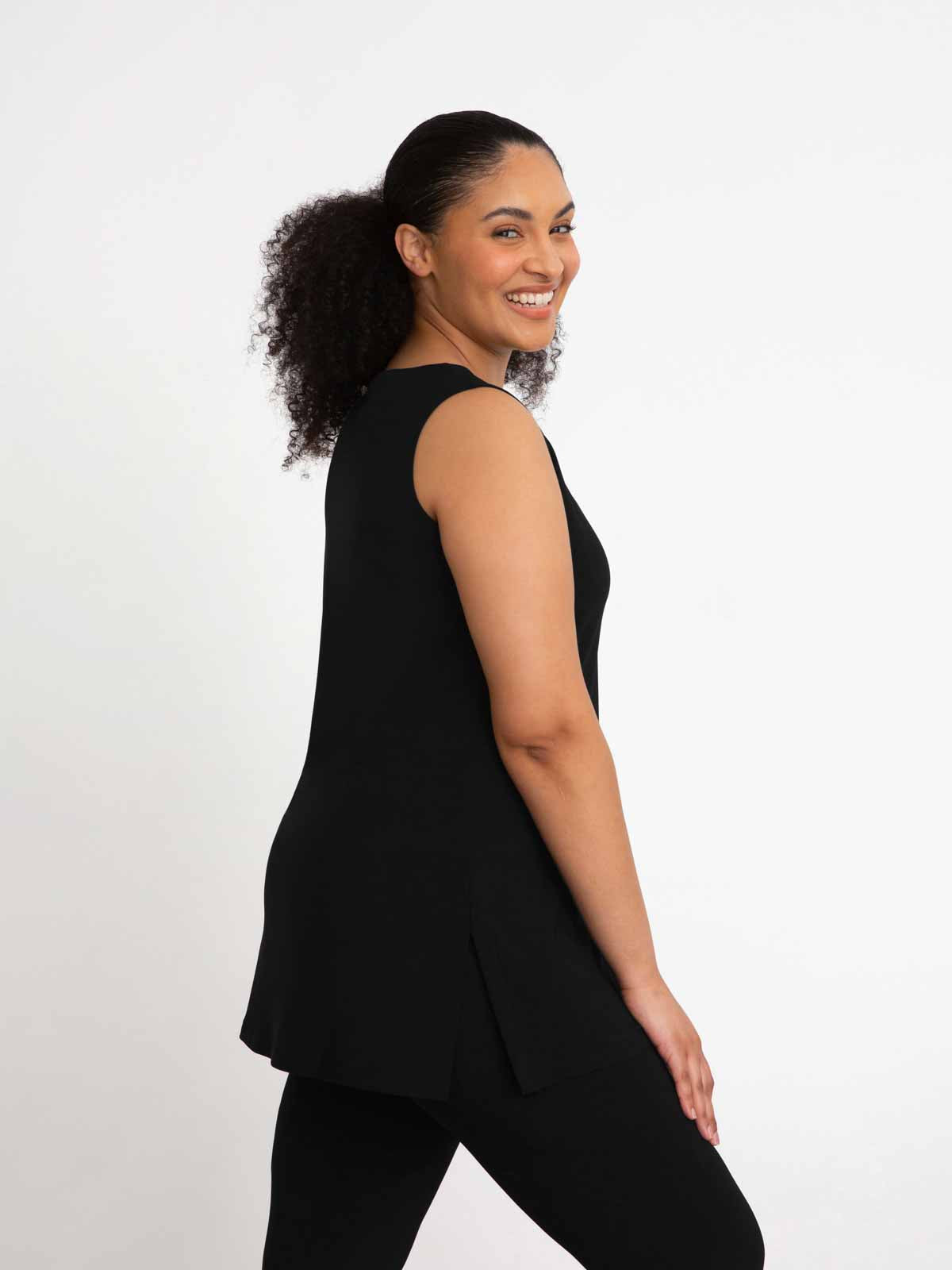 Sympli Sleeveless Nu Ideal Tunic, Black - Statement Boutique