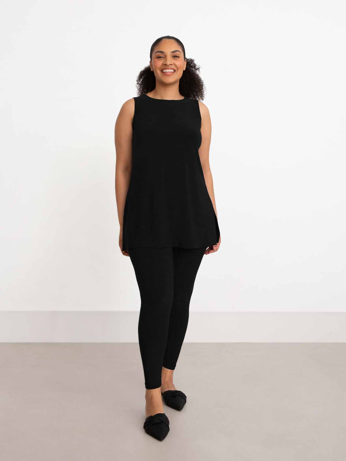 Sympli Sleeveless Nu Ideal Tunic, Black - Statement Boutique