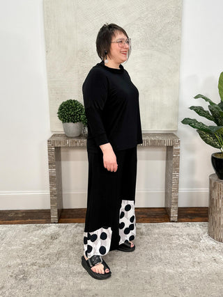 Sympli Slouch Sweatshirt No Ties, 3/4 Sleeve, Black - Statement Boutique