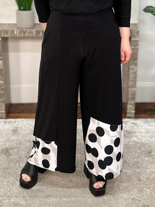 Sympli Wide Leg Crop Blocked Print, Black/Spot On - Statement Boutique