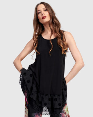Alembika U.S. Thora Sleeveless Tunic Top, Black - Statement Boutique