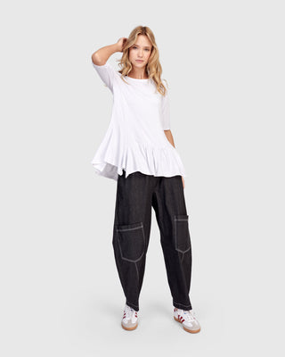 Alembika Papaya Relaxed Pants, Black Denim - Statement Boutique