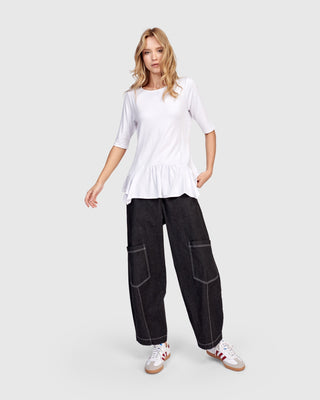 Alembika Papaya Relaxed Pants, Black Denim - Statement Boutique