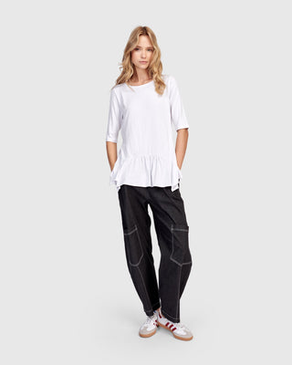 Alembika Papaya Relaxed Pants, Black Denim - Statement Boutique