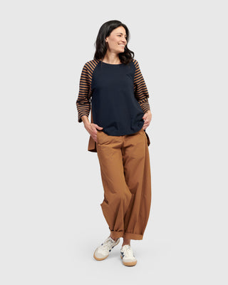 Alembika Gathered Back Raglan Sleeve Top, Stripes - Statement Boutique
