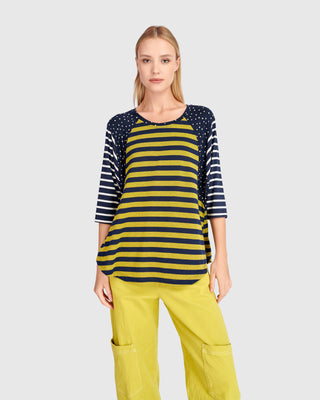 Raglan Shirttail Top, Mix