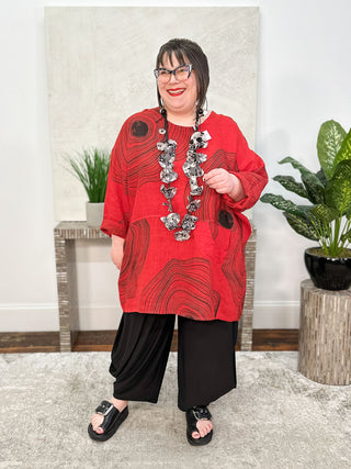 T by Transparente Blossom Top, Red - Statement Boutique