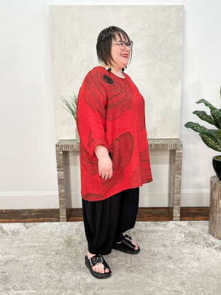 T by Transparente Blossom Top, Red - Statement Boutique