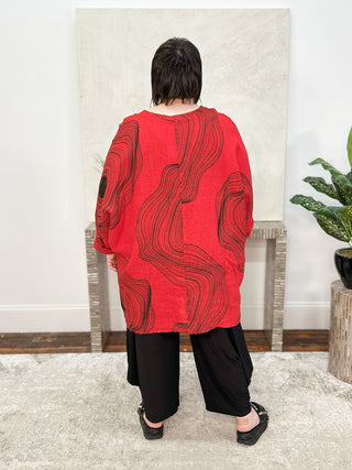 T by Transparente Blossom Top, Red - Statement Boutique
