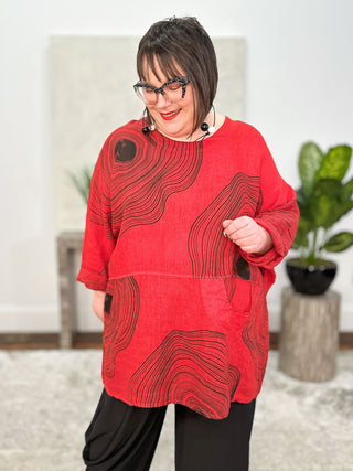 T by Transparente Blossom Top, Red - Statement Boutique