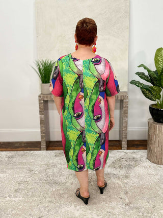 T by Transparente Face Dress, Fuchsia - Statement Boutique