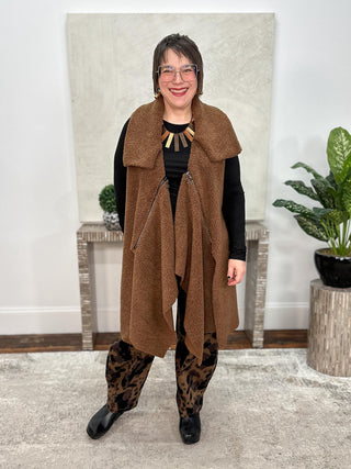 Faux Fur Vest, Brown