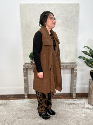 Faux Fur Vest, Brown