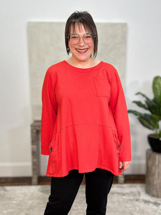 Folded Pocket Top, Red