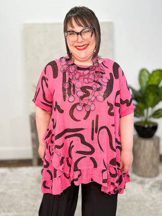 T by Transparente Gibberish Top, Pink - Statement Boutique