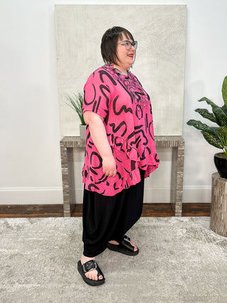 T by Transparente Gibberish Top, Pink - Statement Boutique