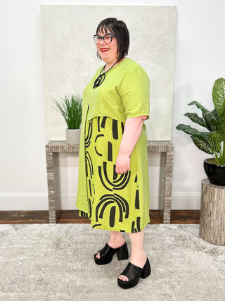 T by Transparente Layers Dress, Kiwi - Statement Boutique