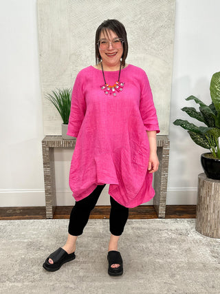 T by Transparente Lisa Dress, Fuchsia - Statement Boutique