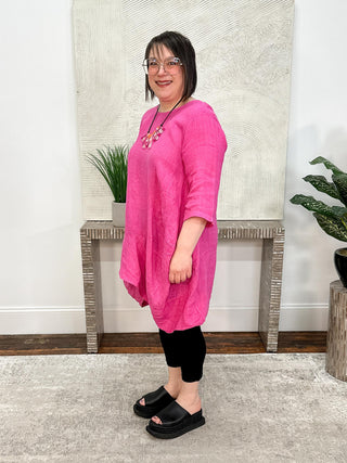 T by Transparente Lisa Dress, Fuchsia - Statement Boutique