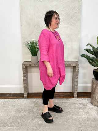 T by Transparente Lisa Dress, Fuchsia - Statement Boutique