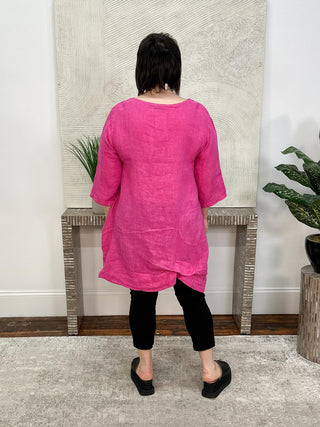 T by Transparente Lisa Dress, Fuchsia - Statement Boutique