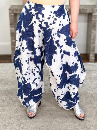 T by Transparente Tie Dye Pants, White - Statement Boutique