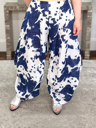 T by Transparente Tie Dye Pants, White - Statement Boutique