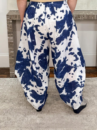 T by Transparente Tie Dye Pants, White - Statement Boutique