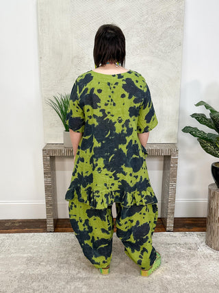 T by Transparente Tie Dye Pants, Kiwi - Statement Boutique