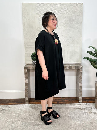 Long Panel & Pockets Tunic, Black