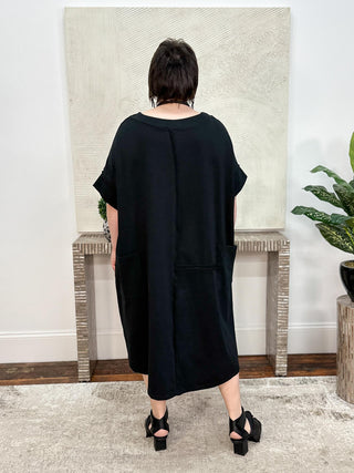 Long Panel & Pockets Tunic, Black