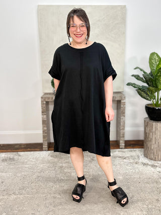 Long Panel & Pockets Tunic, Black