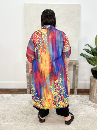 T by Transparente Printed Shirt Dress, Royal Multi - Statement Boutique