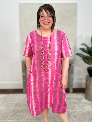 T by Transparente San Fran Dress, Fuchsia - Statement Boutique