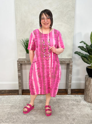 T by Transparente San Fran Dress, Fuchsia - Statement Boutique