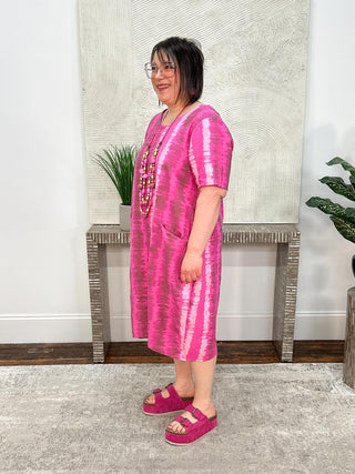 T by Transparente San Fran Dress, Fuchsia - Statement Boutique