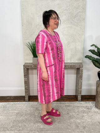 T by Transparente San Fran Dress, Fuchsia - Statement Boutique