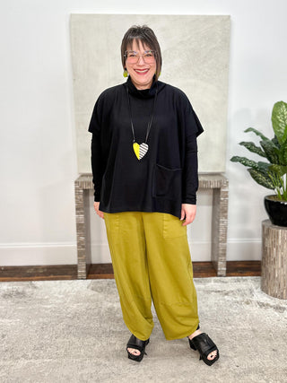 Tulip Lantern Pant, Olive Oil