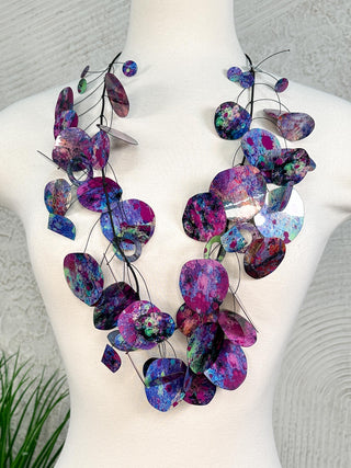 Kinetics Necklace, Purple/Blue Splash