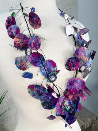 Kinetics Necklace, Purple/Blue Splash