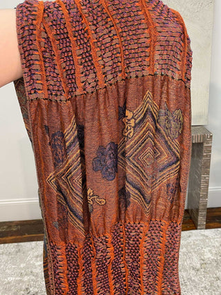 Tan's Pashmina Ruffle Shawl, Orange Blue Multi - Statement Boutique