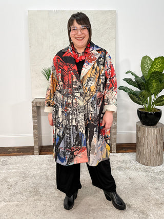 T by Transparente Picasso Coat, Multi - Statement Boutique