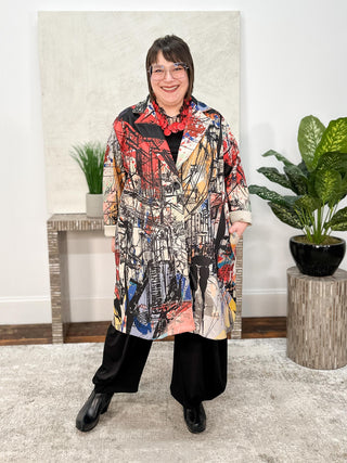 T by Transparente Picasso Coat, Multi - Statement Boutique